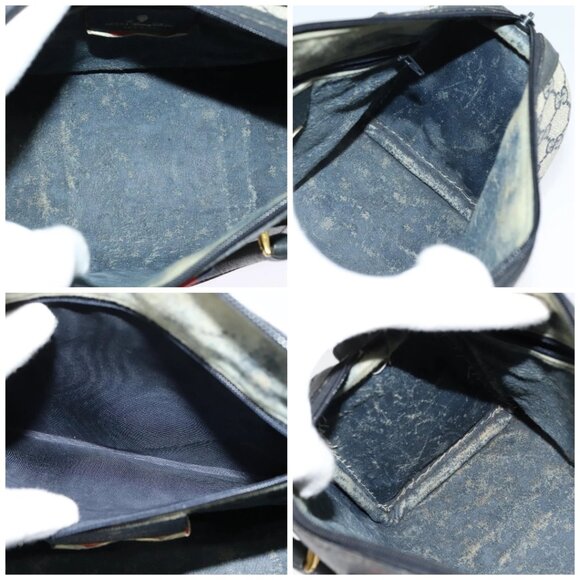 GUCCI GG Supreme Sherry Line Hand Bag PVC Navy Gold Red 40 02 006 Auth sw1342 - Picture 15 of 15